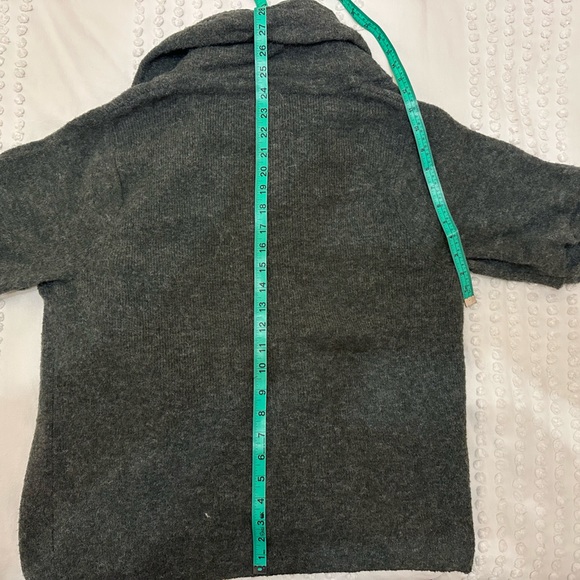 Gray alpaca blend cowl neck cardigan - Picture 4 of 6